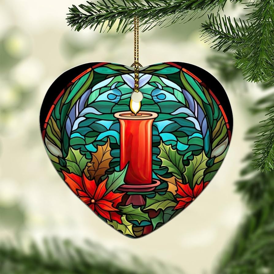 　　XMAS　DECORATION　HEART Amazon.com: Heart Shape Ceramic Christmas Ornaments,Candles